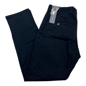 French Connection Pans Mens 36 Black Cotton Machine Gun Stretch Chino‎ Office